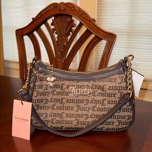 Juicy Couture Black and Tan Shoulder Bag